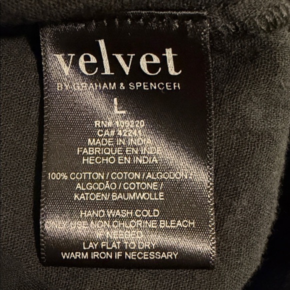 Velvet Zaley Peasant Top Black Embroidered Bell Sleeve Flowy Semisheer Cotton - Picture 9 of 12